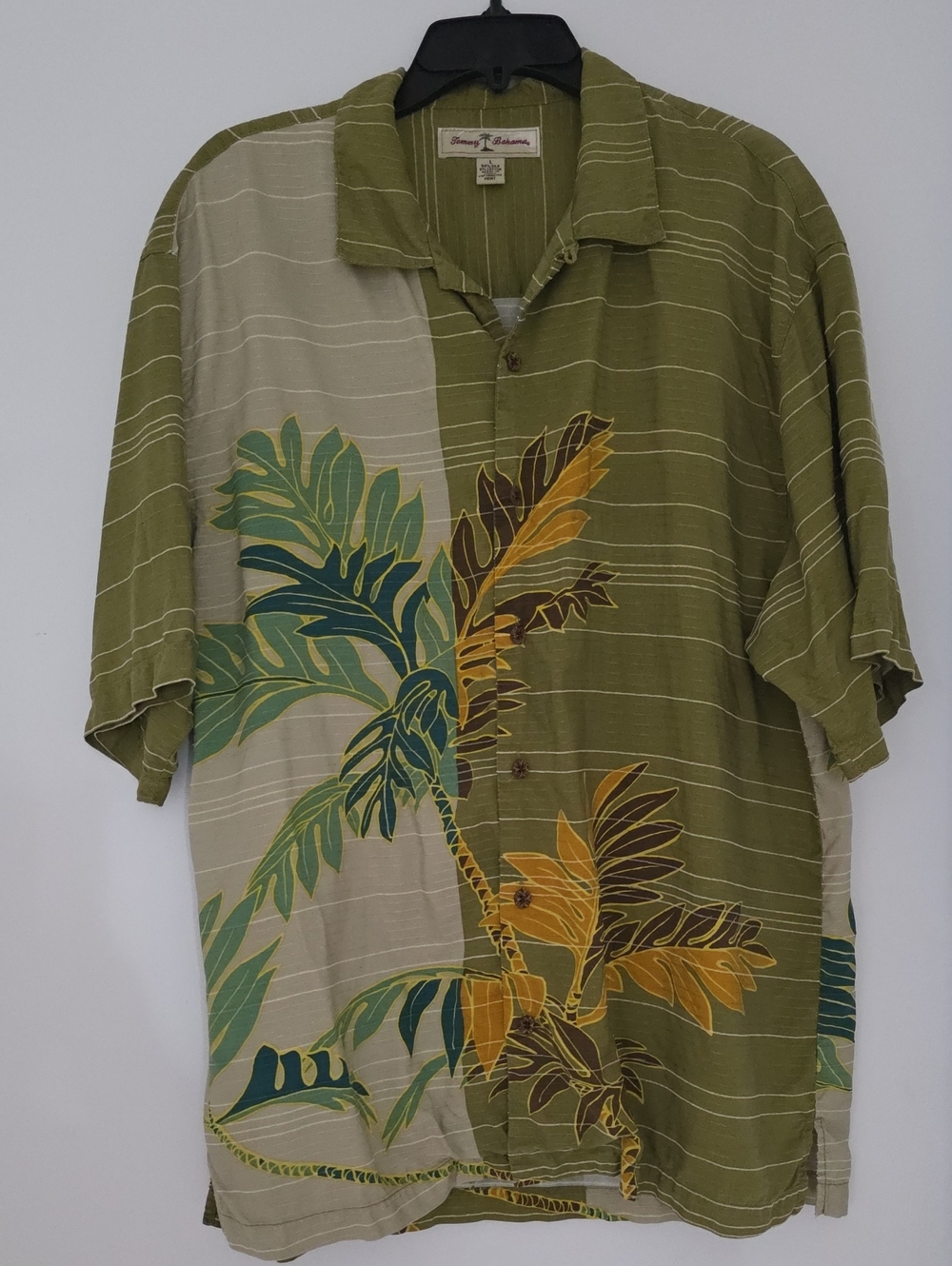 Tommy Bahama Tropical Leaf Short-Sleeve Camp Shirt Sz L